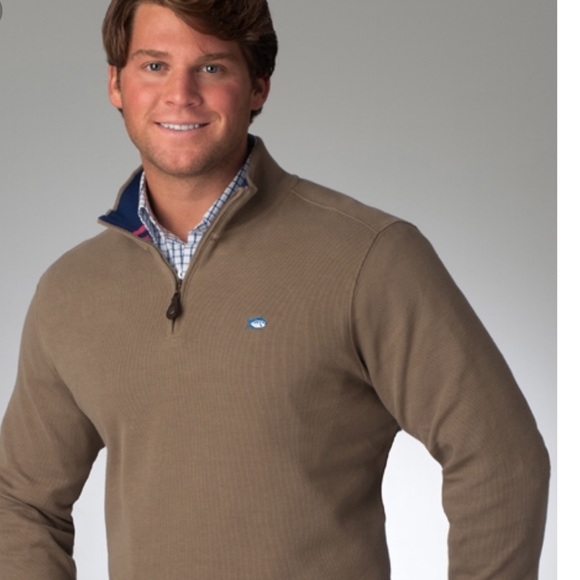 Hemden Southern Tide Quarter Zip Vest Sweater Mens Large NWT Wool & Alpaca Kleding en 